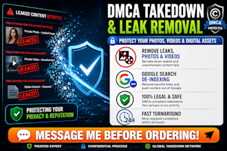 remove leaked content, photos and videos via dmca takedown