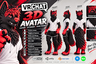 custom furry vrchat avatar vr character vrc avatar fursona nsfw model anthro avi