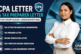 write a licensed CPA letter or tax preparer letter for mortgage underwriting