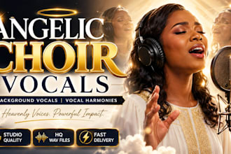 record angelic choir vocals, background vocals and vocal harmonies for your song