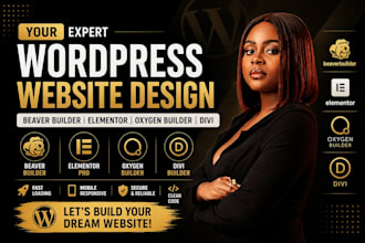 design wordpress website with elementor, build website using beaver builder