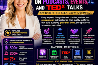 book you speaking gigs on podcasts, events, and tedx talks