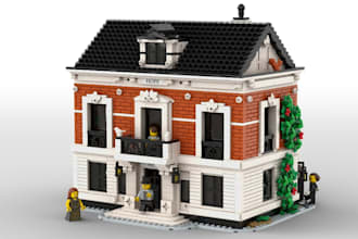 design custom 3d lego model 3d lego moc, technic car, house in bricklink studio