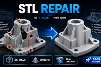 repair stl file, fix mesh, clean 3d scan and repair 3d model