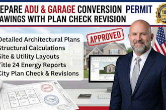prepare adu and garage conversion permit drawings with plan check revision