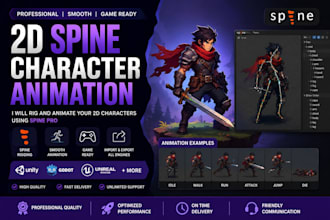 design and rig your 2d character in spine 2d pro unity godot and game animation