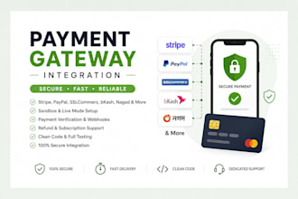 integrate any payment gateway into your website or app