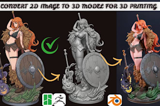 convert 2d image into 3d printable model toy figure stl 3mf file for 3d printing