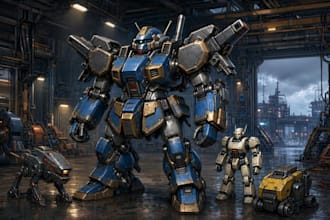 design sci fi mecha and robot concept art
