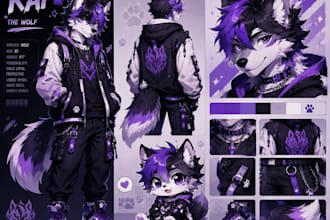 create custom furry art, fursona and chibi character