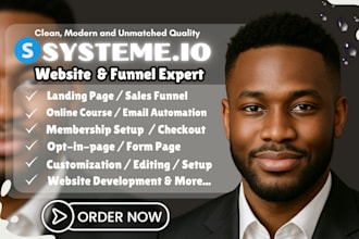 build systeme io website systeme io landing page systeme io sales funnel