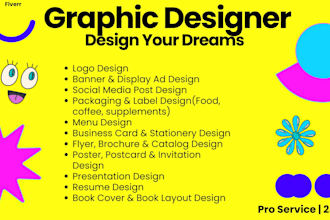 be graphic designer, modern logo design, menu, video editing