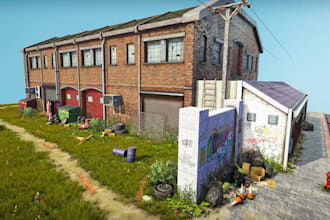 do 3d low poly environment design, stylized roblox map design, 3d props assets