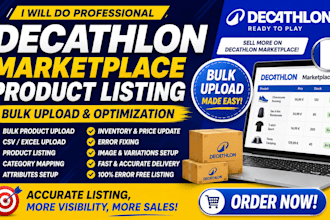 decathlon marketplace product listing bulk upload  catalog management
