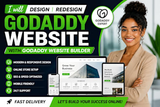 design godaddy website, redesign godaddy website with godaddy website builder