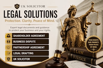 draft shareholder agreement, resolve business disputes as a uk solicitor