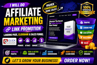 do affiliate marketing link promotion landing page clickbank and sales funnel