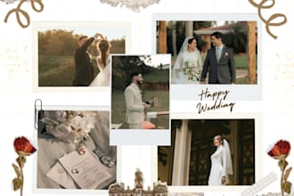 create beautiful wedding photo collage, anniversary  collage
