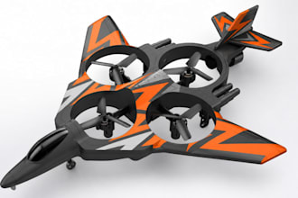 3d custom fighter jet mini drone model, rc plane, interceptor drone 3d printing