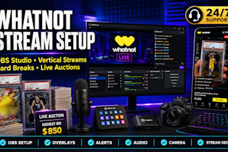 set up obs studio for whatnot vertical streams, auctions and sport card breaks