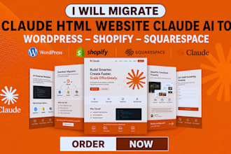 migrate claude HTML website claude ai to wordpress claude to shopify squarespace