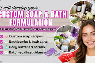 formulate handmade soap, bath bomb, body care recipes, body butter