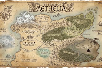 draw fantasy map, game map, site plan, event map, real estate map and vector map