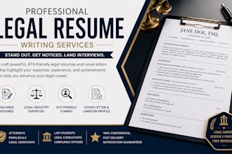 craete a legal resume, attorney resume, lawyer resume and resume writing
