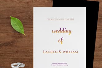 create modern floral wedding invitation
