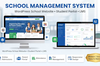 build wordpress school management system with school website development