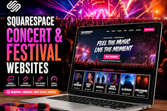 design a squarespace concert website or music festival site with ticketing