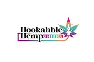 design hookah hemp cannabis brand logo