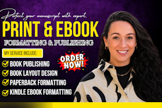 do book formating for amazon kdp, lulu, kindle ebook, paperback formatting