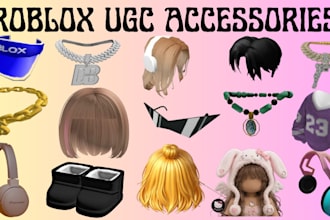 create, model and texture custom roblox ugc accessories, hair, chain, hats,