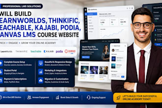 build learnworlds thinkific teachable kajabi podia canvas lms course website