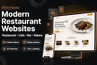 build modern restaurant website, website development