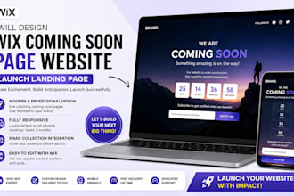 design wix coming soon page website launch landing page