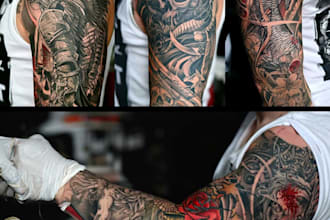 create a tattoo design for sleeve