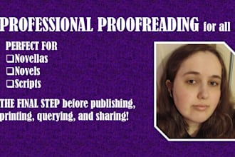 proofread and line edit your novel, story, or screenplay