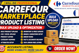 carrefour marketplace product listing bulk upload  catalog management