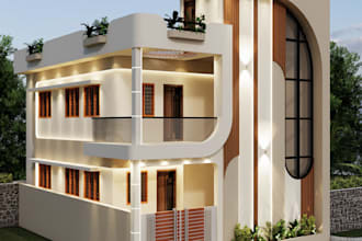 create modern luxury house exterior design in sketchup