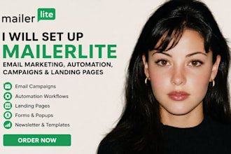set up mailerlite email marketing automation campaigns and landing pages