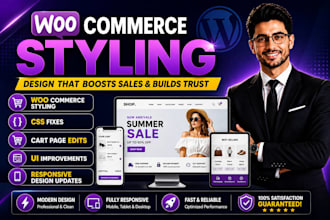 do woocommerce styling, cart page, UI customization, theme, css,  layout editing