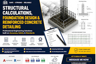 draw structural calculation, foundation design and reinforced concrete detailing