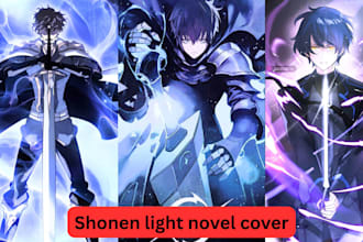 draw custom shonen anime webtoon light novel book cover webnovel in manhwa style