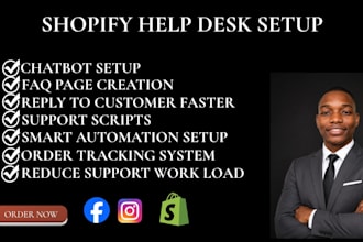 setup shopify help desk live chat and customer support automation