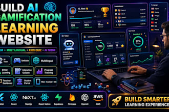 build ai gamification learning website stem multilingual kids quiz learning app
