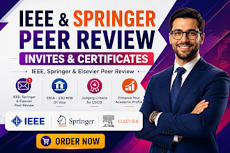 provide ieee, springer journal peer review invites and certificates for eb1a