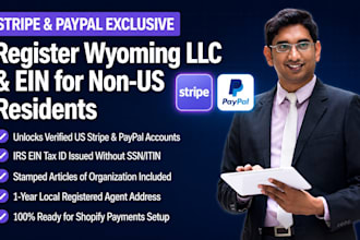 register wyoming llc and ein for stripe gateway
