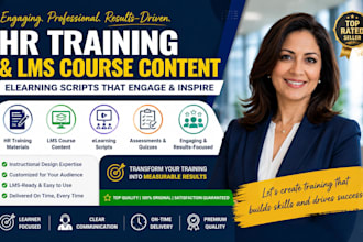 create HR training materials, lms course content and elearning scripts